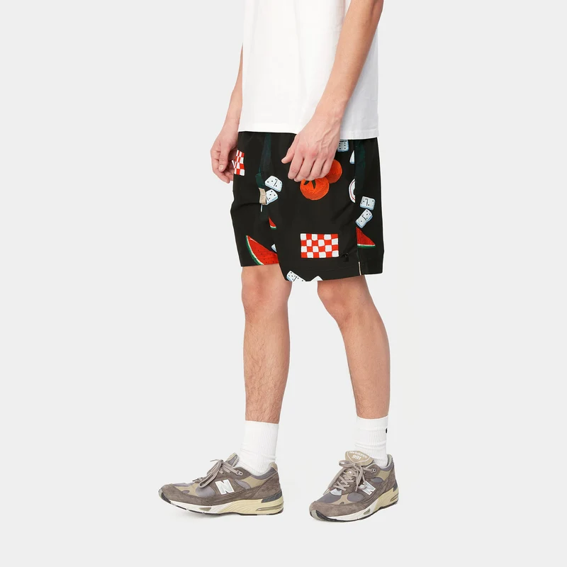 Carhartt WIP Herren Slater Isis Maria Dinner Print Badeshorts – Schwarz