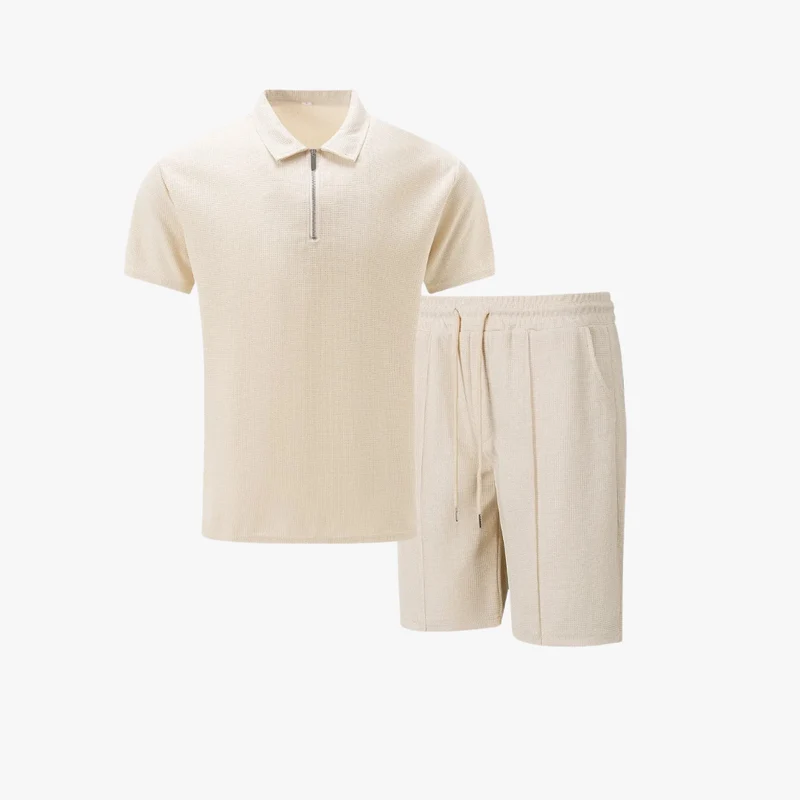 Set combinato da uomo | Polo con cerniera e pantaloncini