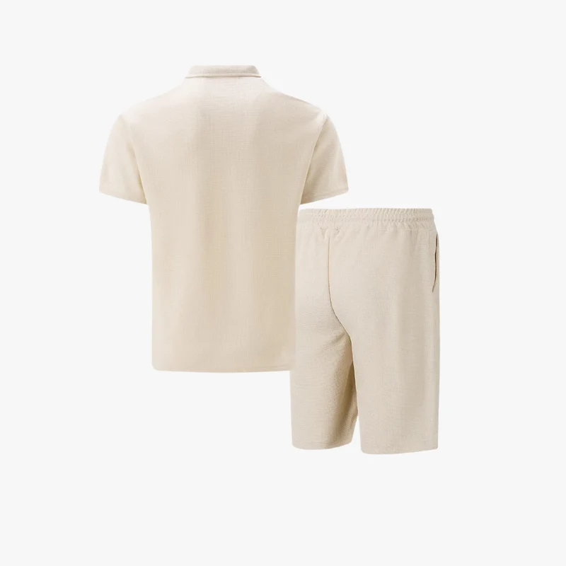 Set combinato da uomo | Polo con cerniera e pantaloncini