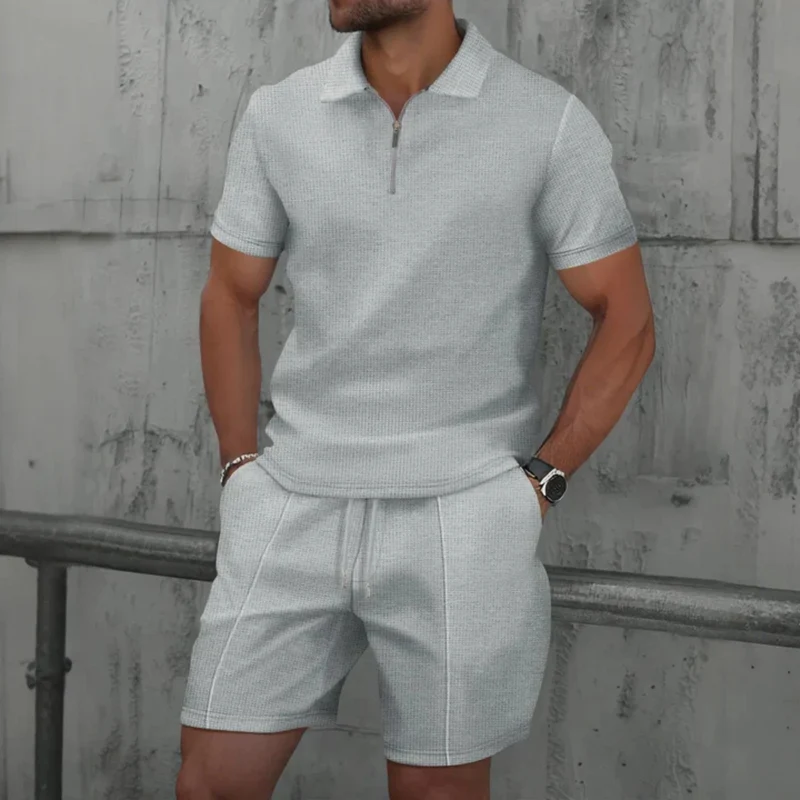 Set combinato da uomo | Polo con cerniera e pantaloncini