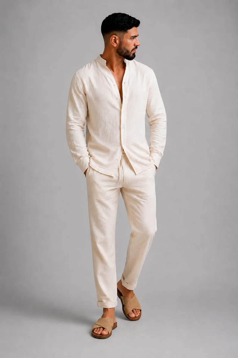 Set loungewear in lino da uomo | Abbigliamento casual traspirante
