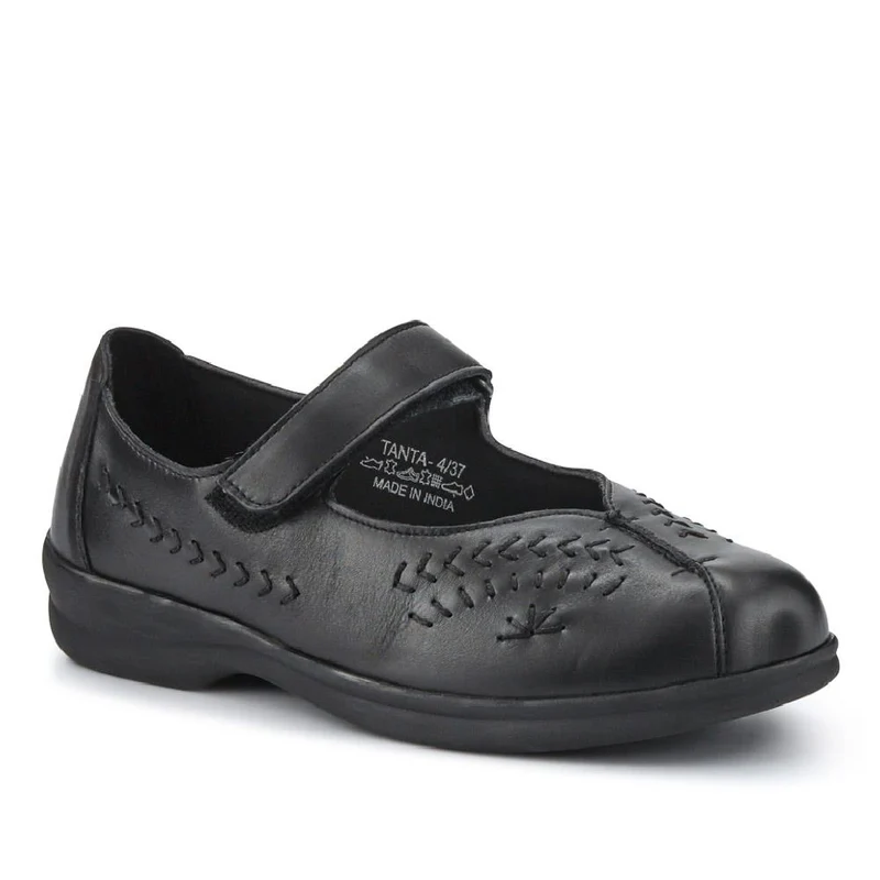 Extra-Wide Leather Mary Janes - TANTA / 327 206 - Black