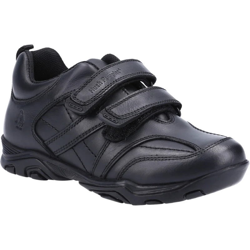 Hush Puppies Levi Kleinkind-Schulschuhe aus Leder für Jungen – Schwarz