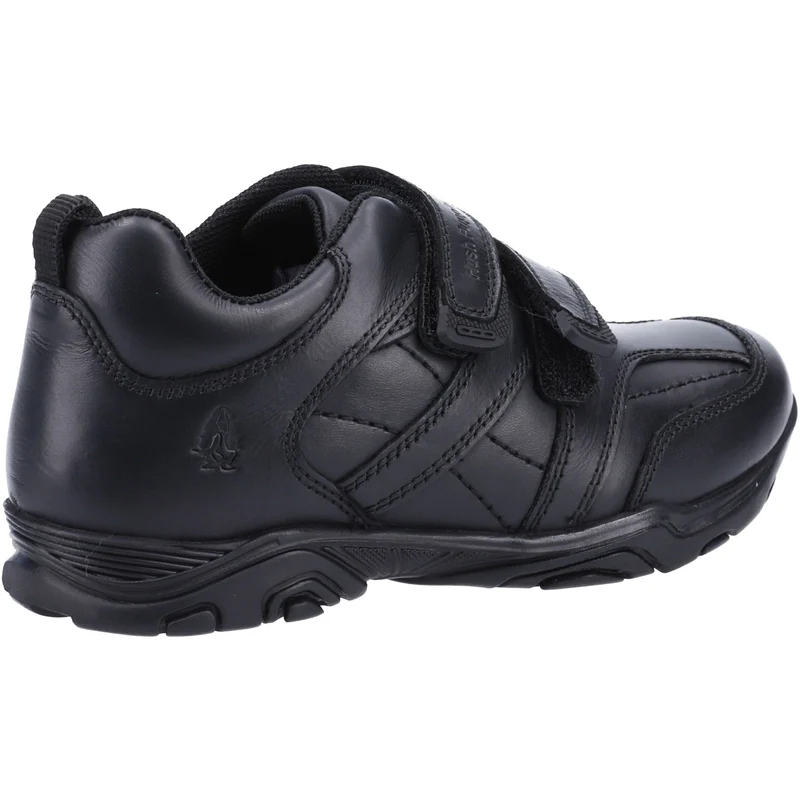 Hush Puppies Levi Kleinkind-Schulschuhe aus Leder für Jungen – Schwarz