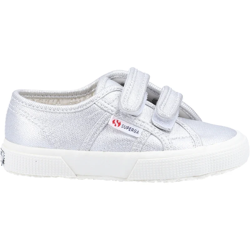 Superga Unisex-Sneaker 2750 Metallic Canvas für Kinder – Silber
