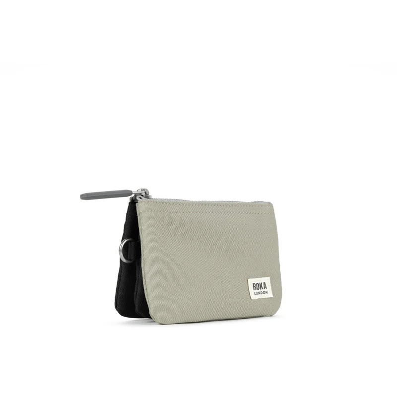 ROKA Kreativer Abfall Carnaby Kleine Geldbörse aus recyceltem Canvas, Farbe Ash/Coriander