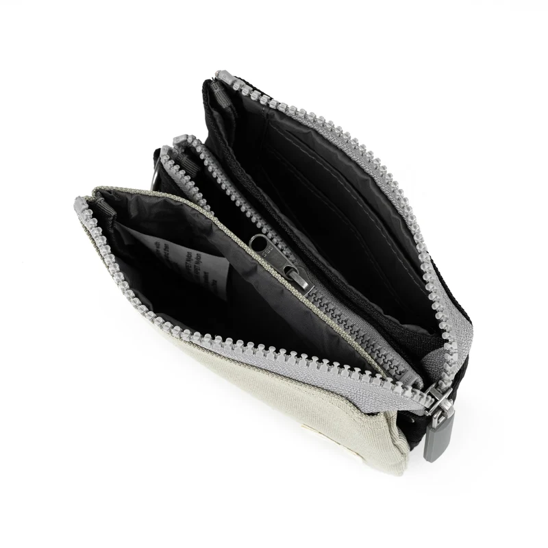 ROKA Kreativer Abfall Carnaby Kleine Geldbörse aus recyceltem Canvas, Farbe Ash/Coriander