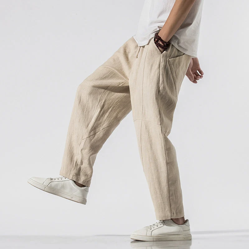 Pantaloni estivi da uomo | pantaloni larghi con coulisse