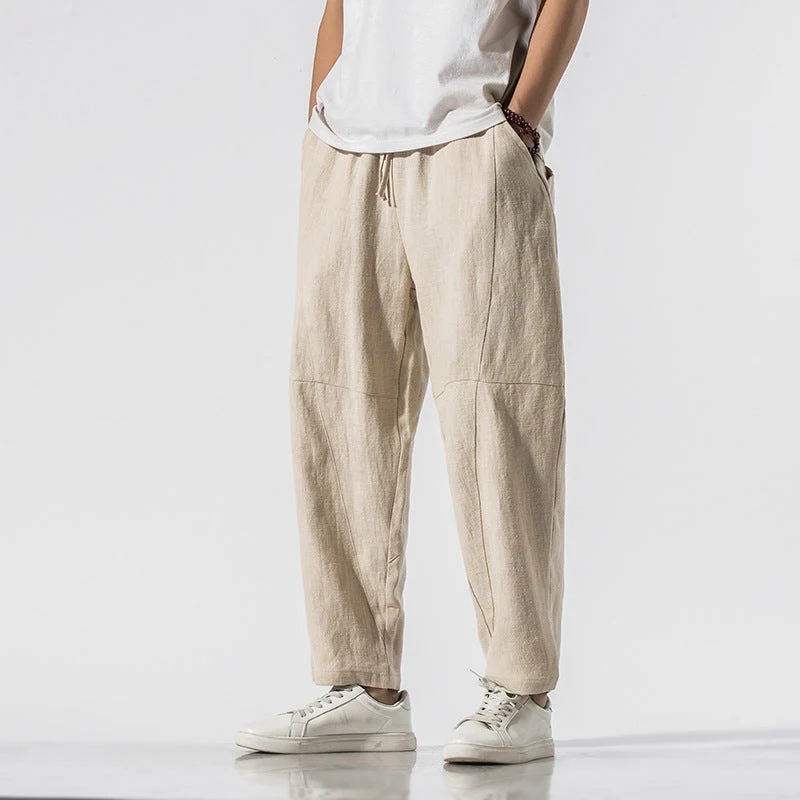 Pantaloni estivi da uomo | pantaloni larghi con coulisse