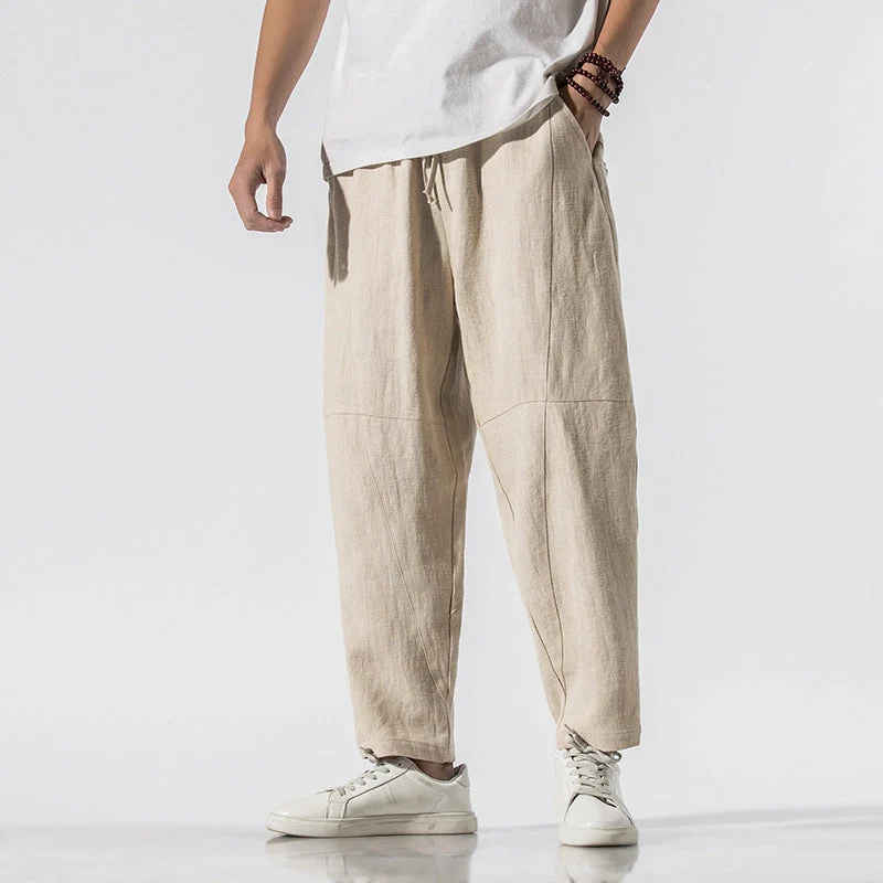 Pantaloni estivi da uomo | pantaloni larghi con coulisse
