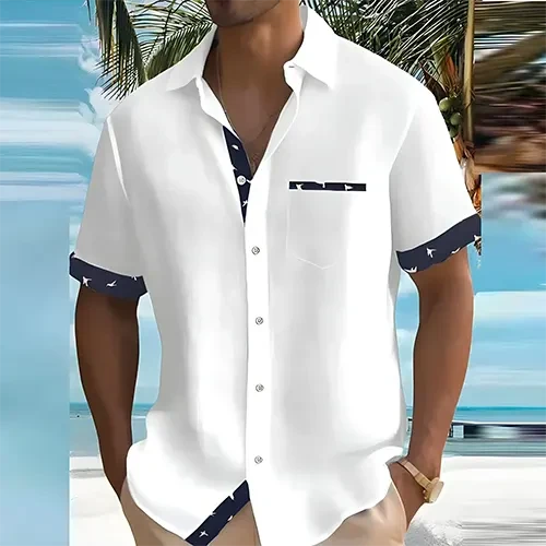 Camicia estiva traspirante da uomo | camicia a maniche corte