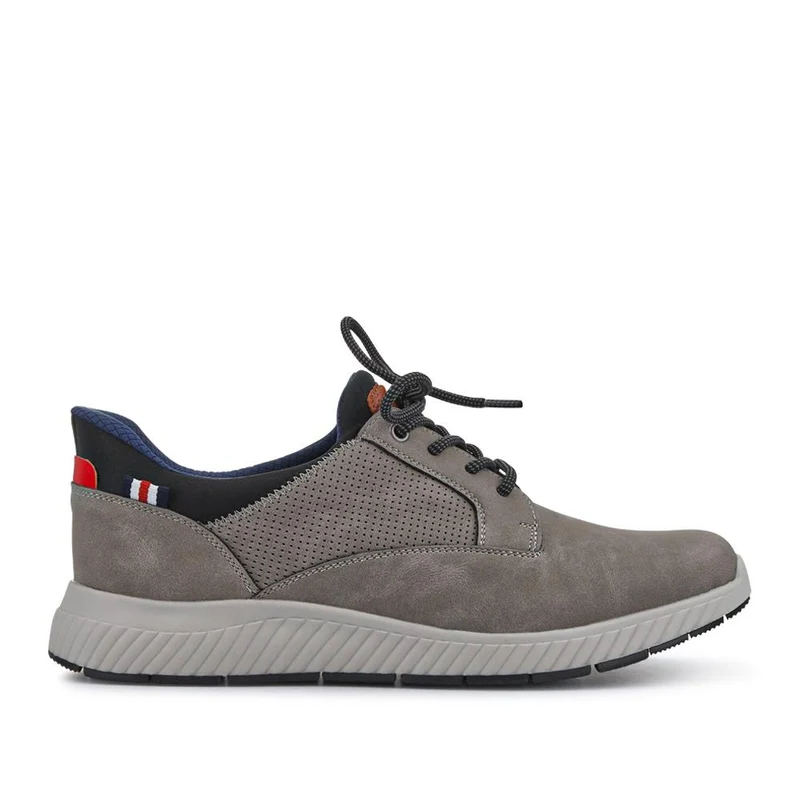 Wide Fit Casual Laced Slip-On Shoes - GANG41017 / 327 576 - Grey