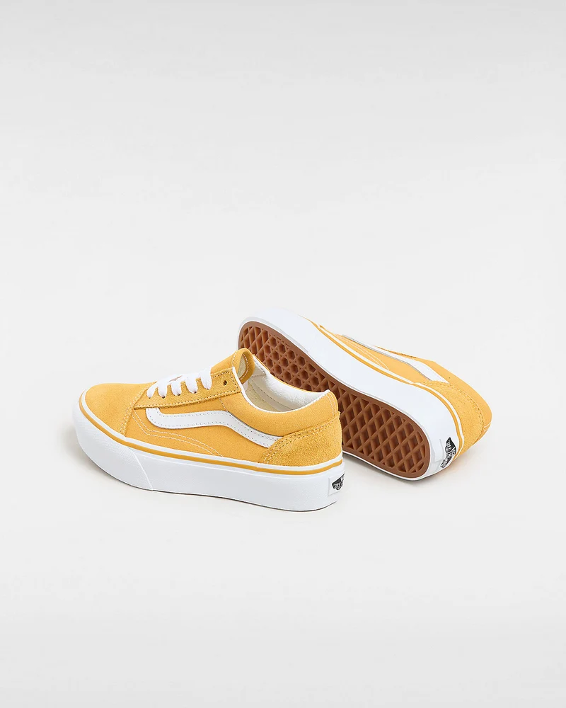 VANS Old Skool Plateau-Sneaker für Kinder – Golden Glow
