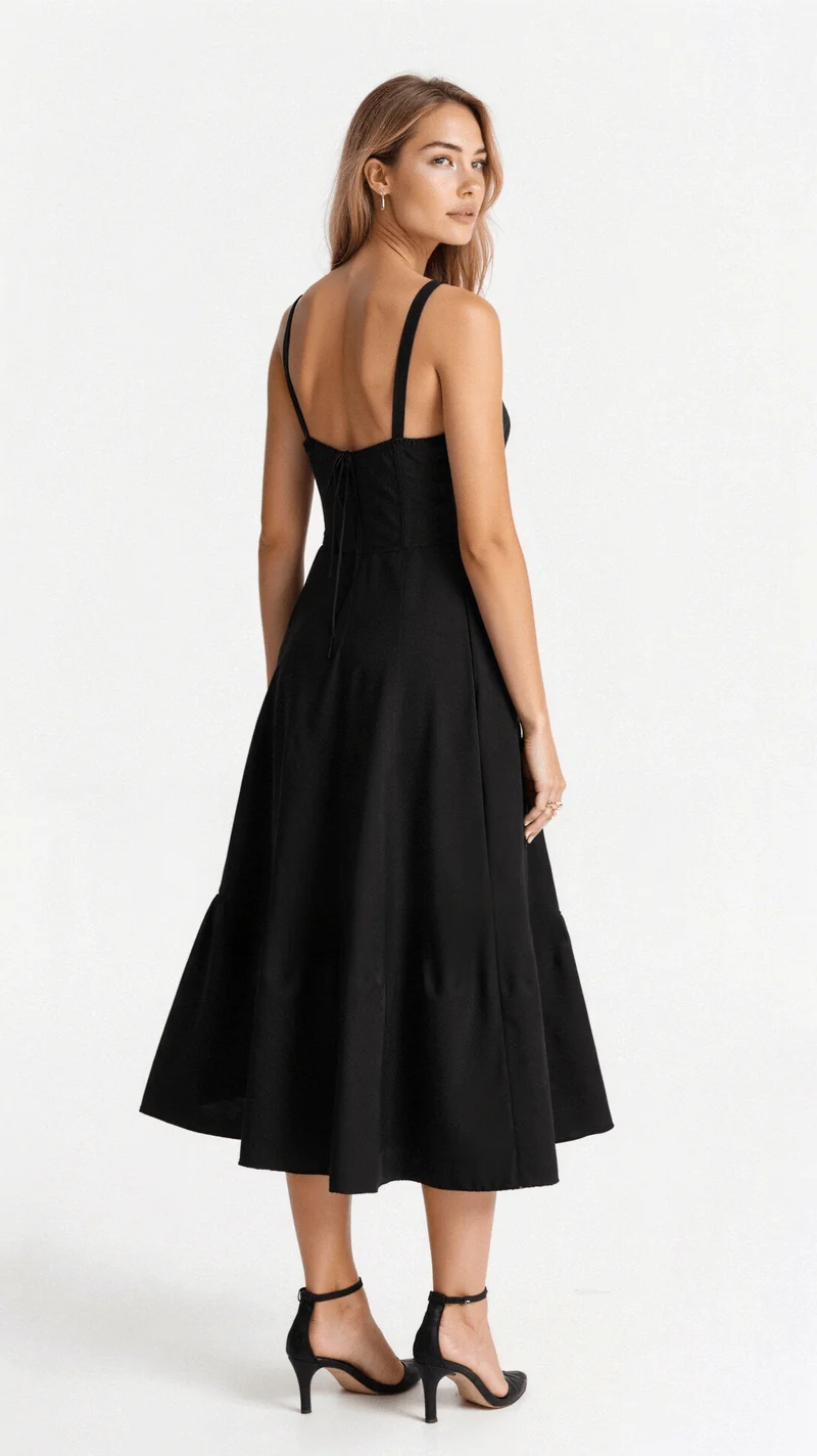 Cerene | Geblümtes Midikleid mit Korsett-Mieder für Damen