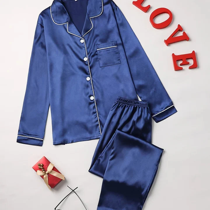 Mirla Satin Pyjama-Set Damen | Elegantes Lounge-Set Langarm