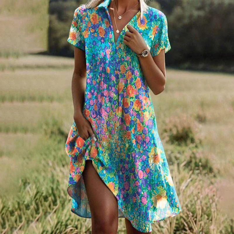 Anke | Damen Boho Sommerkleid Leicht und Luftig