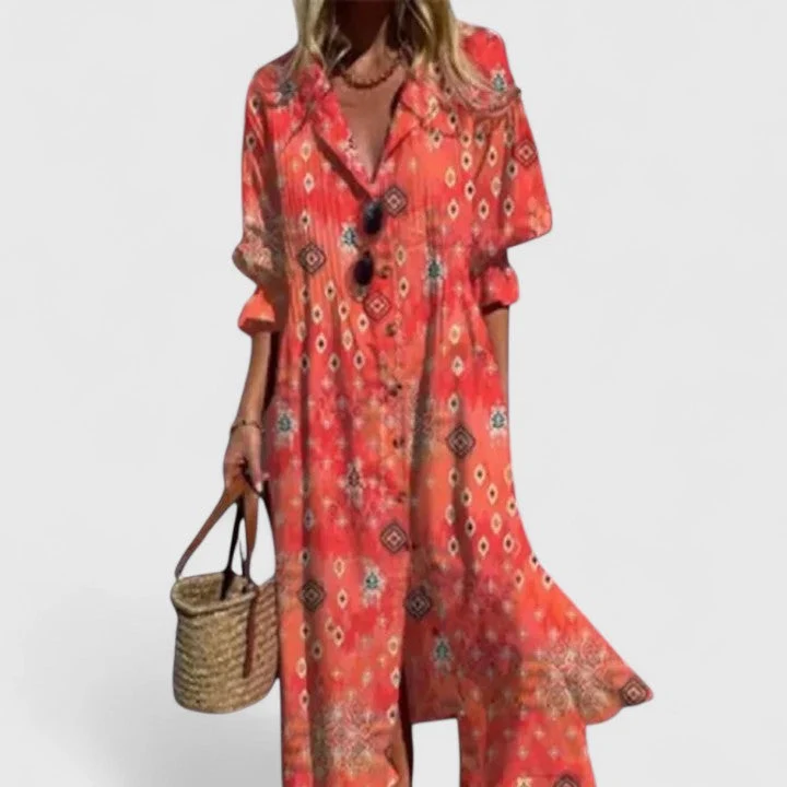 Boho-Kleid Damen Bunt | Elegantes Festliches Kleid