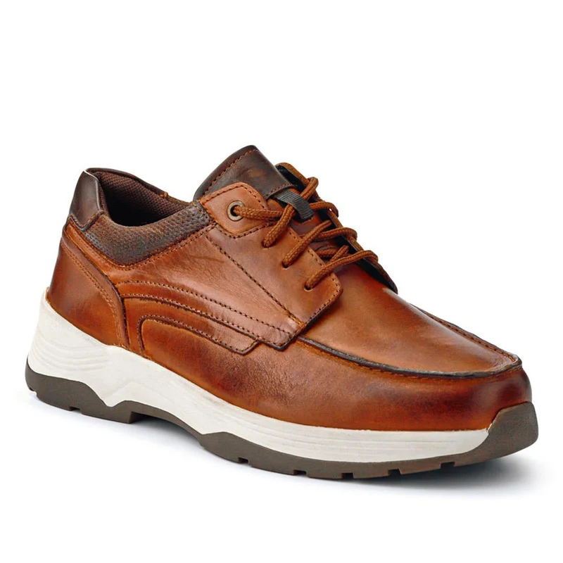 Extra-Wide Leather Casual Shoes - KRISTOPH / 326 962