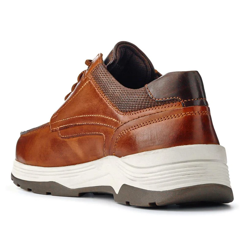 Extra-Wide Leather Casual Shoes - KRISTOPH / 326 962 - Cognac