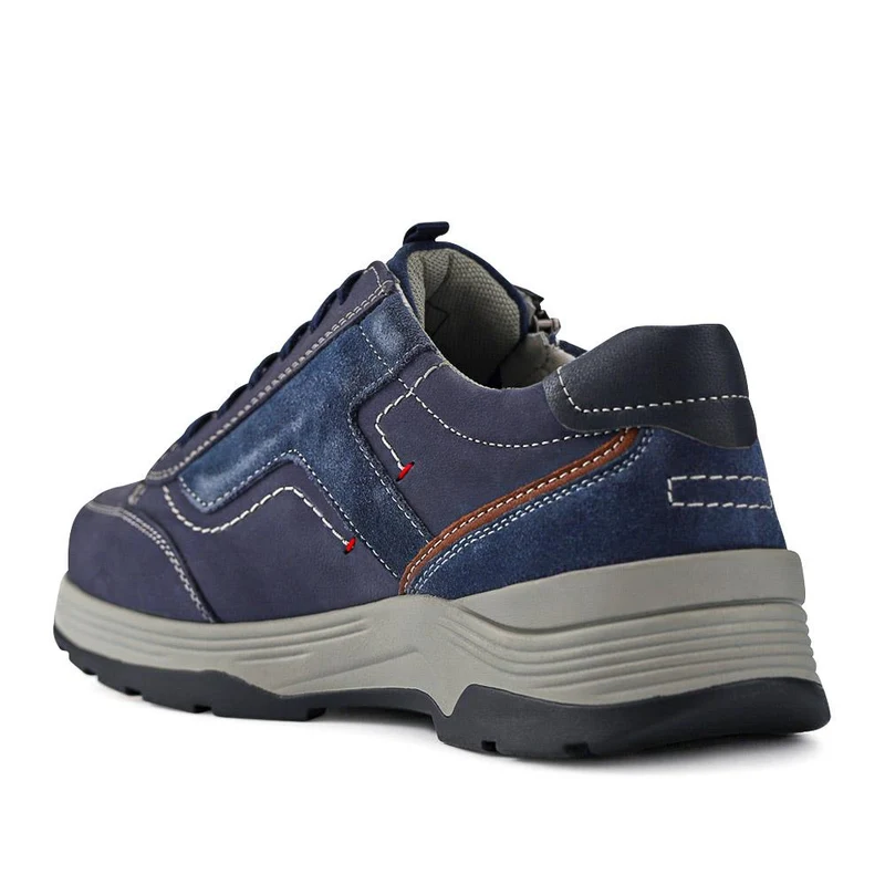 Extra-Wide Dual-Fasten Trainers - ANDY / 327 070 - Navy