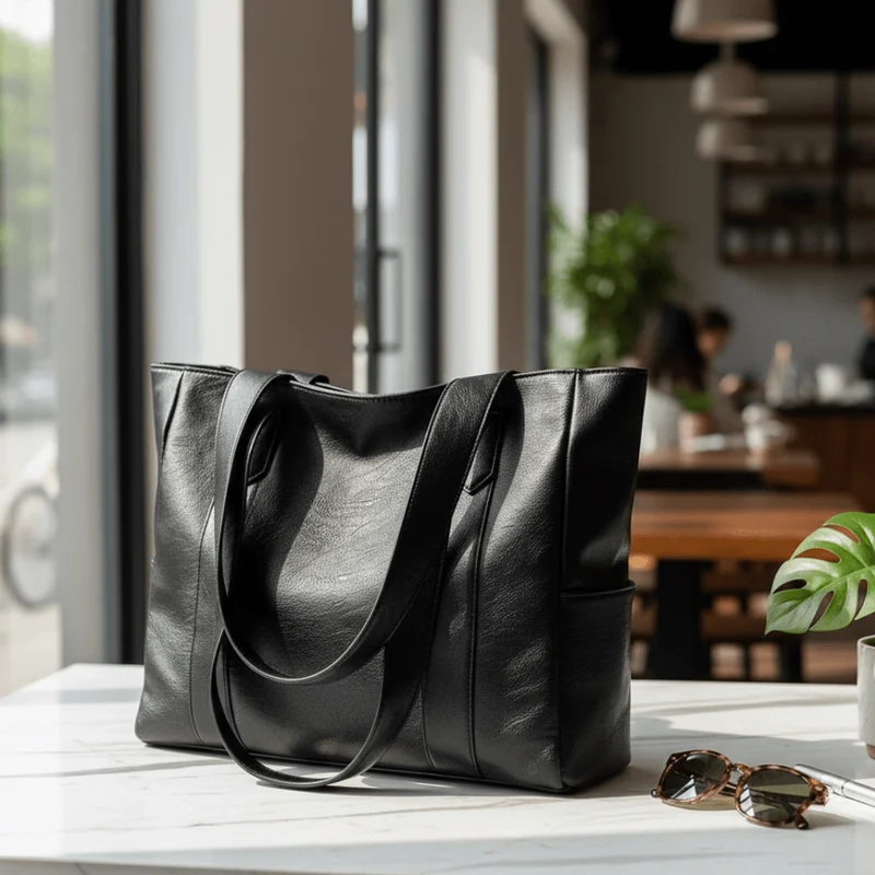 Elegante borsa a tracolla in pelle con design retrò