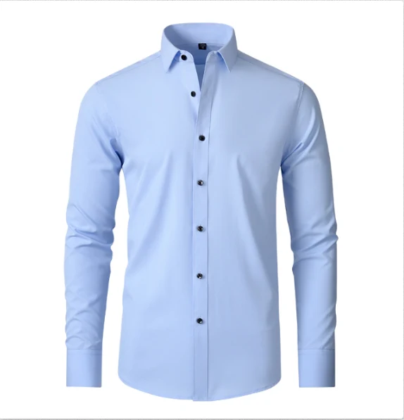 Camicia da uomo bianca | Elasticizzata e senza bisogno di stiratura con vestibilità slim