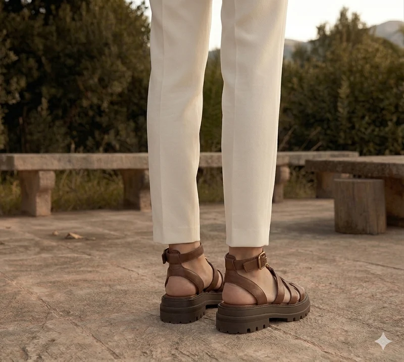 Sandali intrecciati da donna | Slip-on con suola spessa estivi