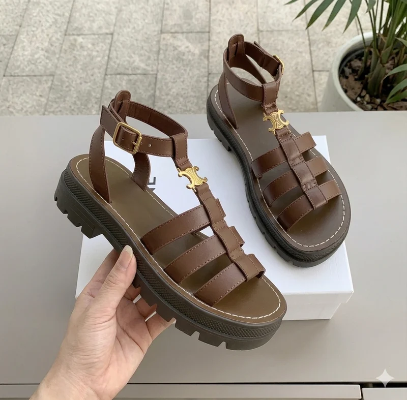 Sandali intrecciati da donna | Slip-on con suola spessa estivi