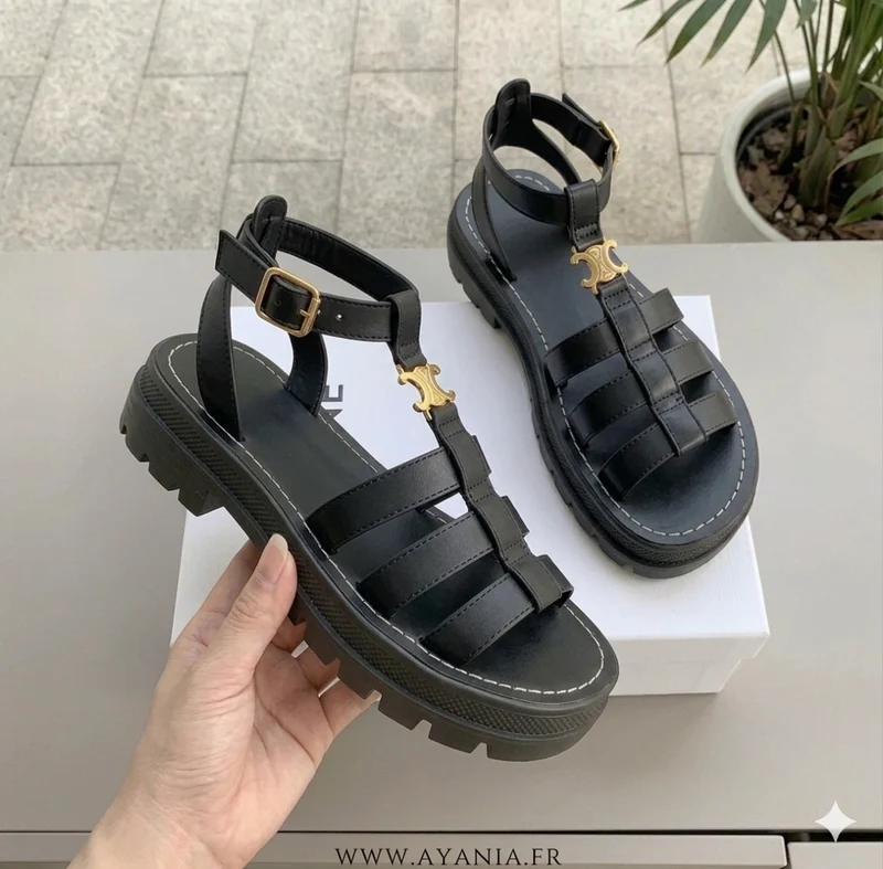 Sandali intrecciati da donna | Slip-on con suola spessa estivi
