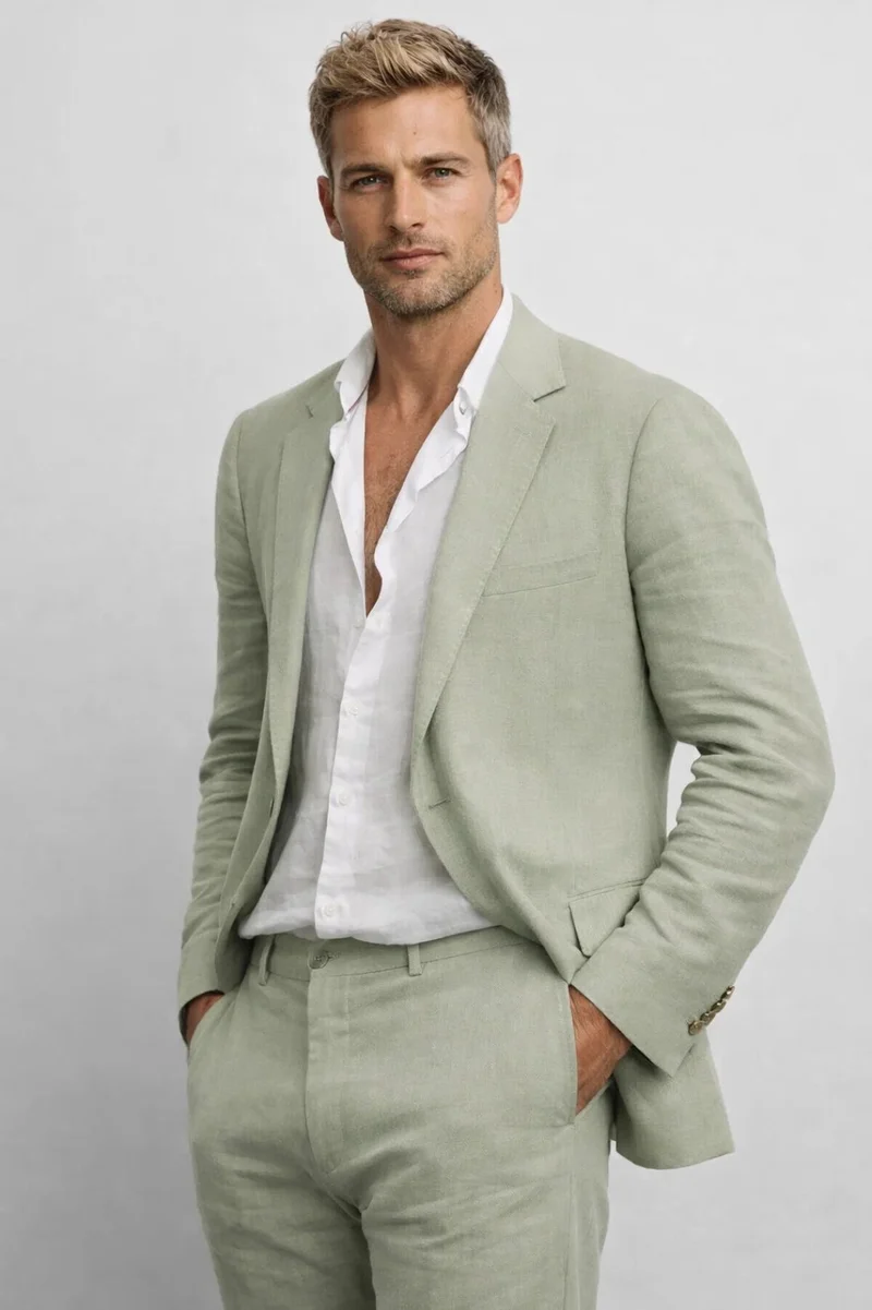 Completo da uomo in due pezzi | Giacca e pantaloni con scollo rotondo