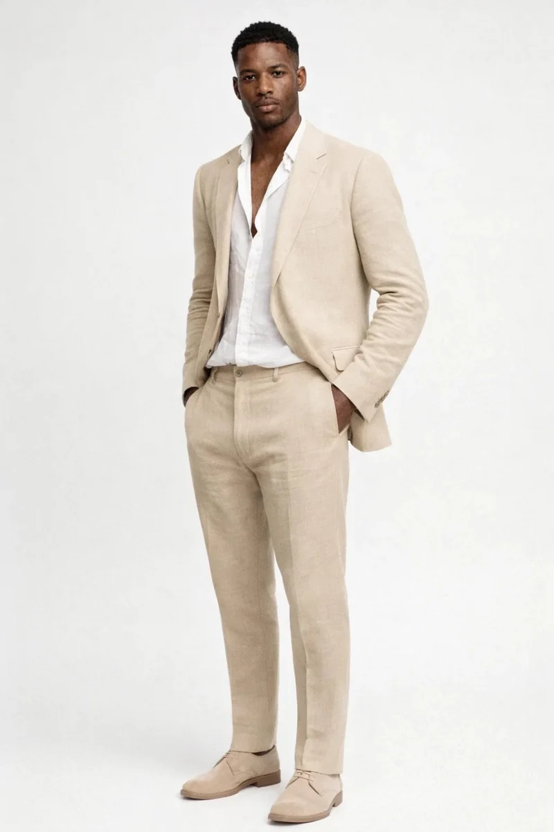 Completo da uomo in due pezzi | Giacca e pantaloni con scollo rotondo