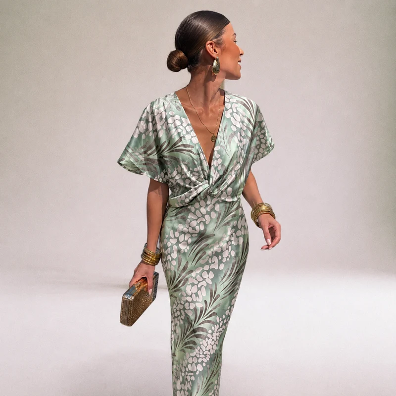 Abito lungo fluente | Elegante abito da sera da donna