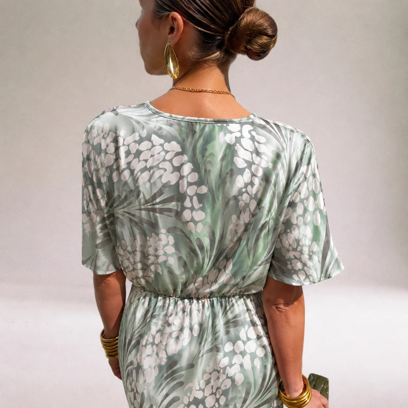 Abito lungo fluente | Elegante abito da sera da donna