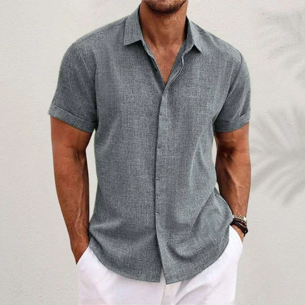 Camicia in lino leggera a maniche corte | Camicia da uomo comoda