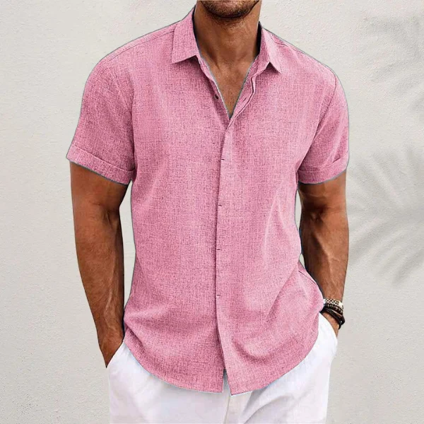 Camicia in lino leggera a maniche corte | Camicia da uomo comoda