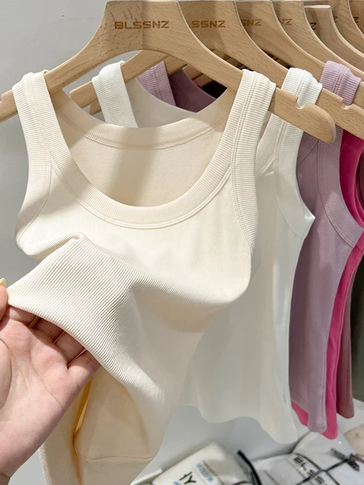 Canotta elasticizzata con scollo rotondo | Top base estivo da donna