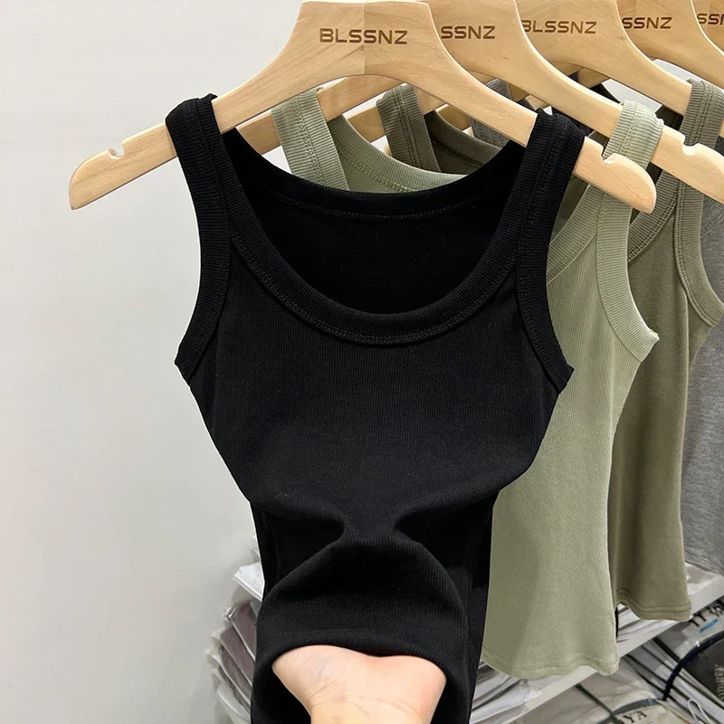 Canotta elasticizzata con scollo rotondo | Top base estivo da donna