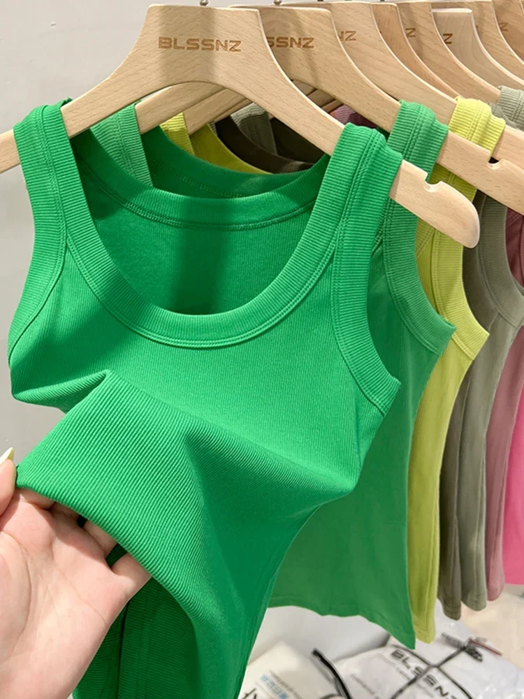 Canotta elasticizzata con scollo rotondo | Top base estivo da donna