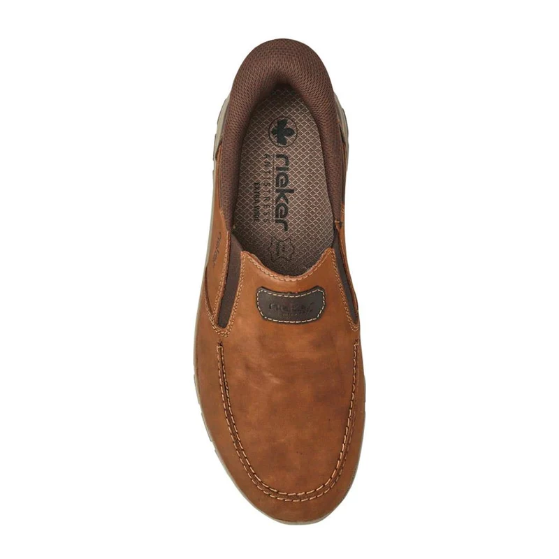 Wide-Fit Leather Slip-Ons - RKR41526 / 326 760 - Brown