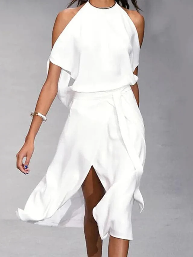 Aitana | Schulterfreies Festliches Kleid Damen Midikleid