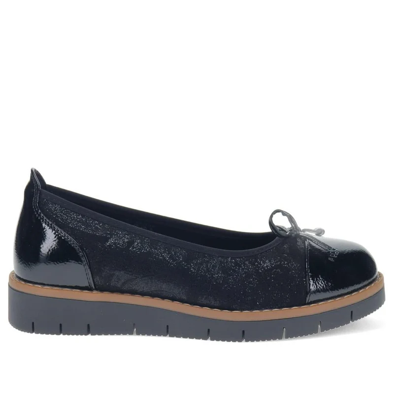 Wide Fit Bow-Detailed Pumps - WBINS40245 / 326 526 - Black-Black Patent