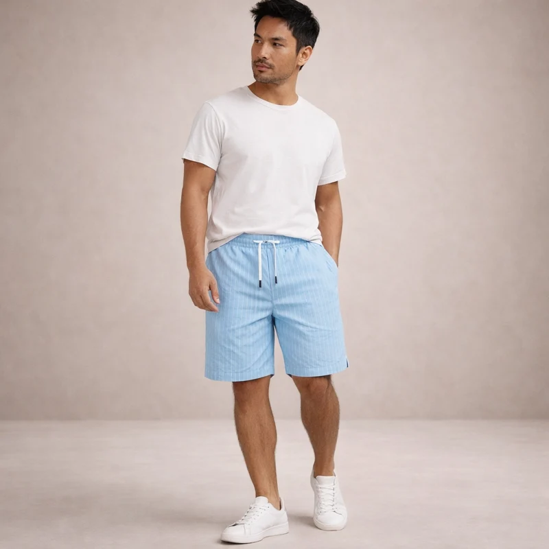 Pantaloncini in lino da uomo | Pantaloni estivi traspiranti casual