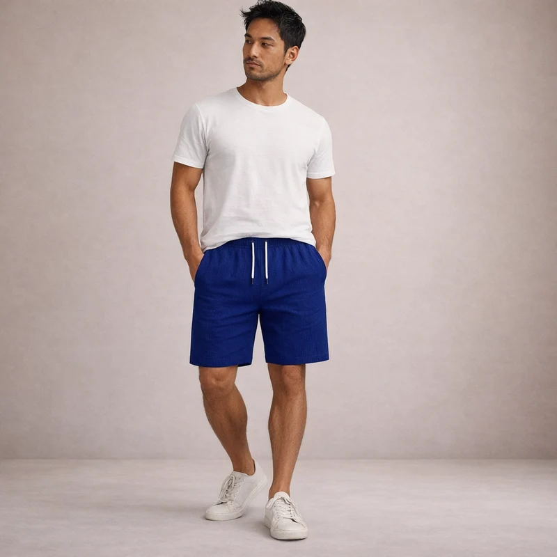 Pantaloncini in lino da uomo | Pantaloni estivi traspiranti casual