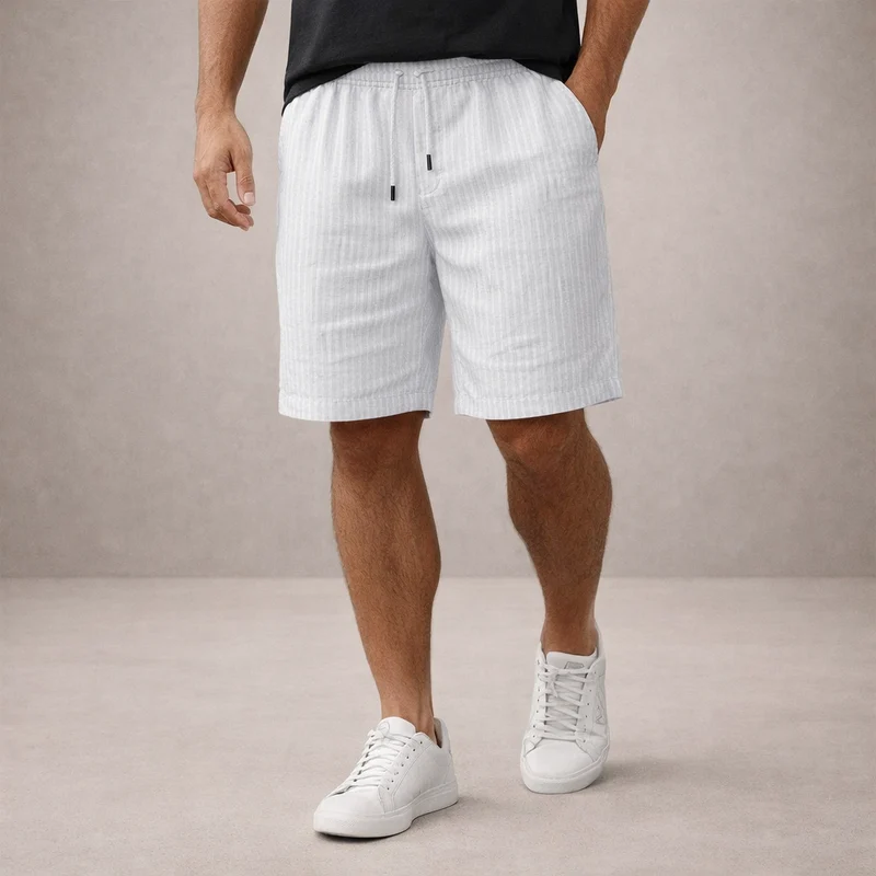 Pantaloncini in lino da uomo | Pantaloni estivi traspiranti casual