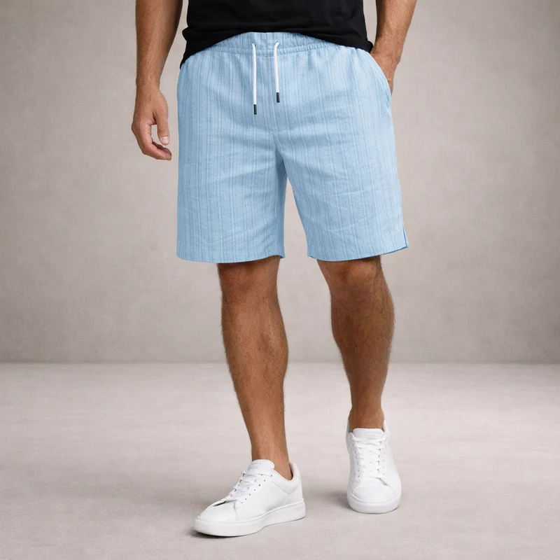 Pantaloncini in lino da uomo | Pantaloni estivi traspiranti casual