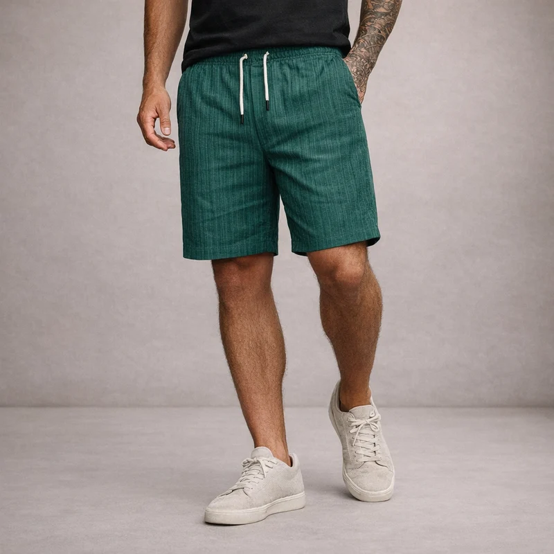 Pantaloncini in lino da uomo | Pantaloni estivi traspiranti casual