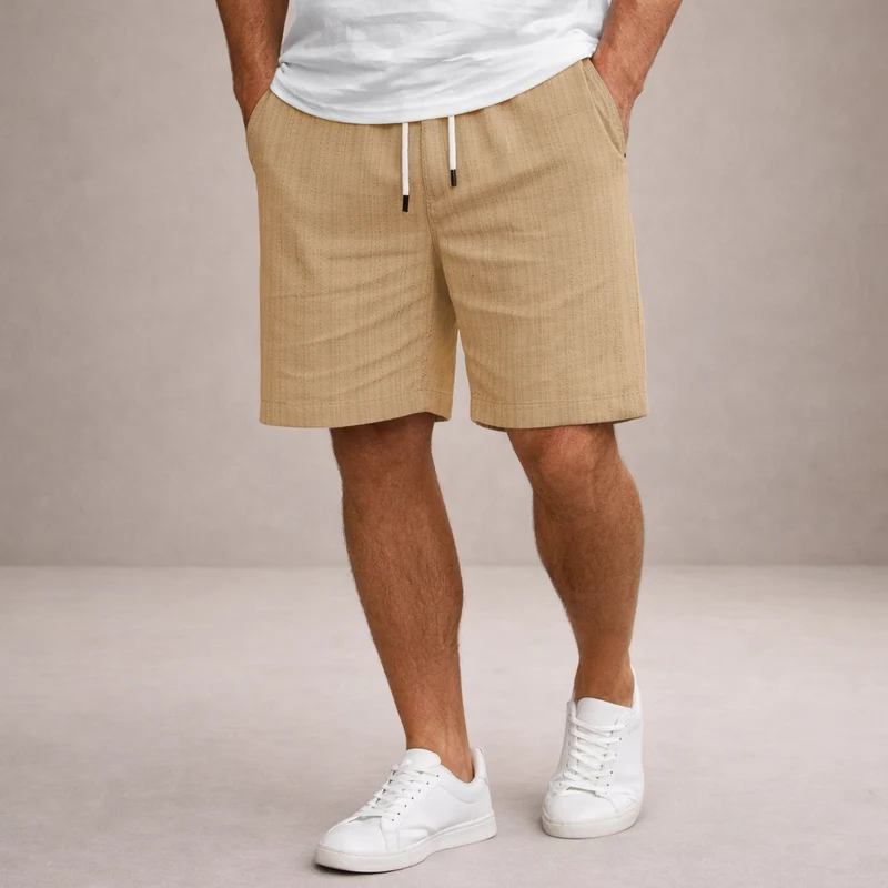 Pantaloncini in lino da uomo | Pantaloni estivi traspiranti casual