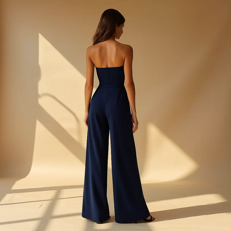 Tuta senza spalline da donna | Elegante jumpsuit per occasioni festive