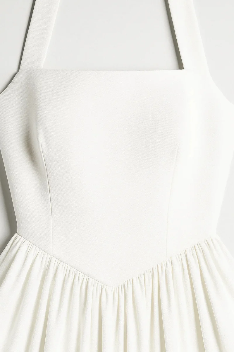 Abito midi da donna con collo halter linea a | Abito da cerimonia
