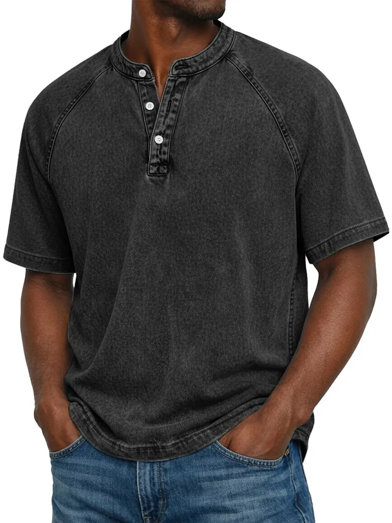 Camicia da uomo manica corta con bottoni | Camicia casual da tempo libero